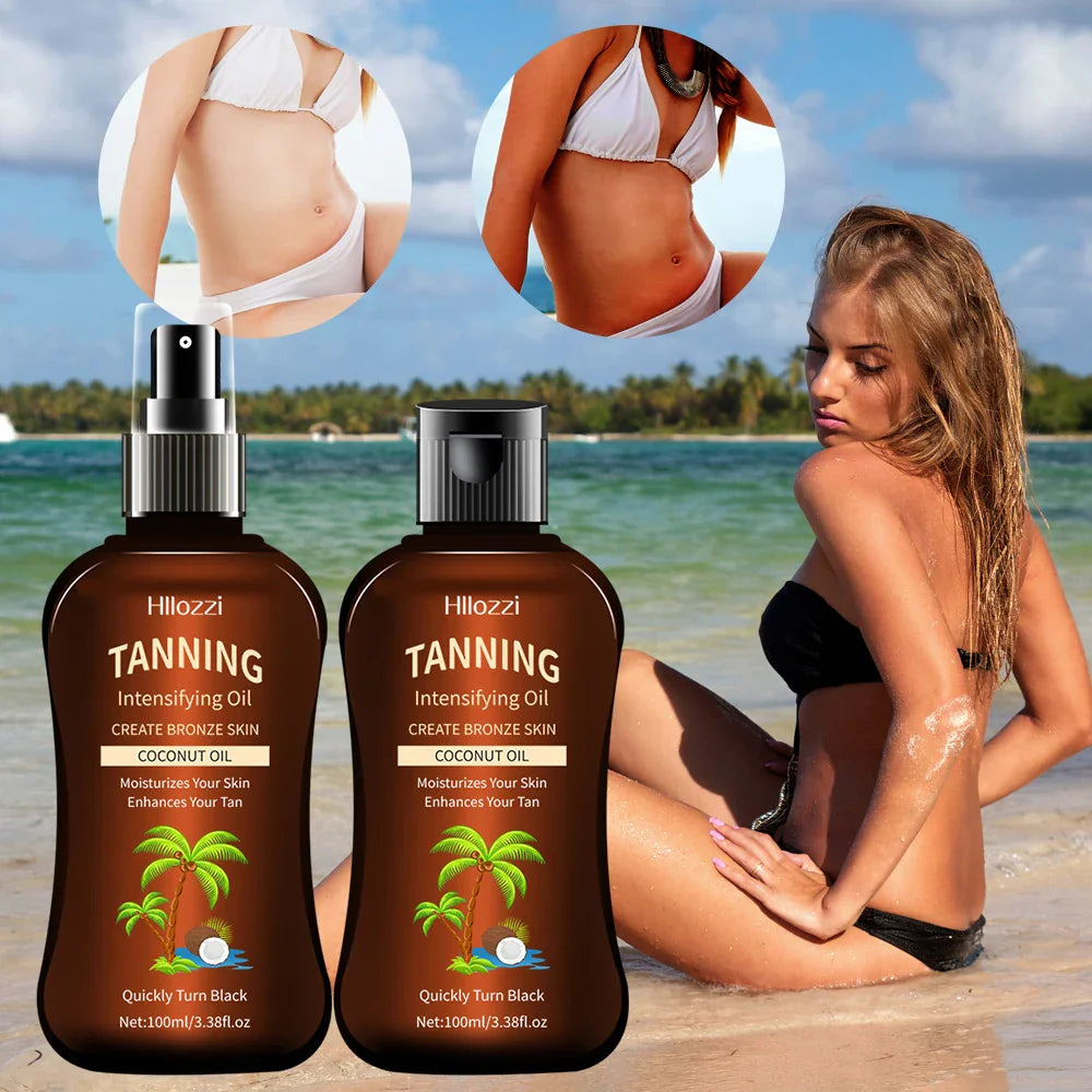Hllozzi Coconut Tanning Oil – Sunless Self-Tanner 100ml