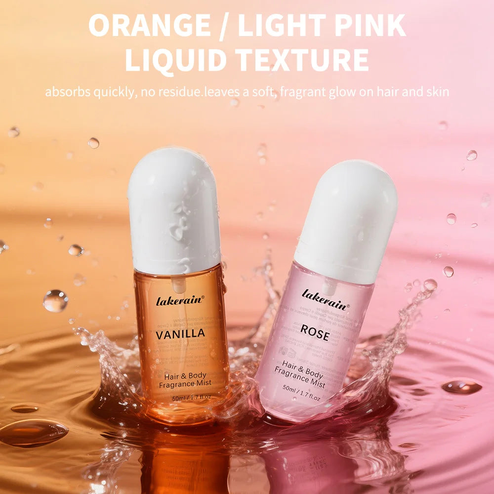 50ml Vanilla Rose Fragrance Spray Hair & Body Fragrance Mist Fresh Long Lasting Fragrance Perfume Travel Size Freshener Spray Peaceful Pleasures Health and Wellness