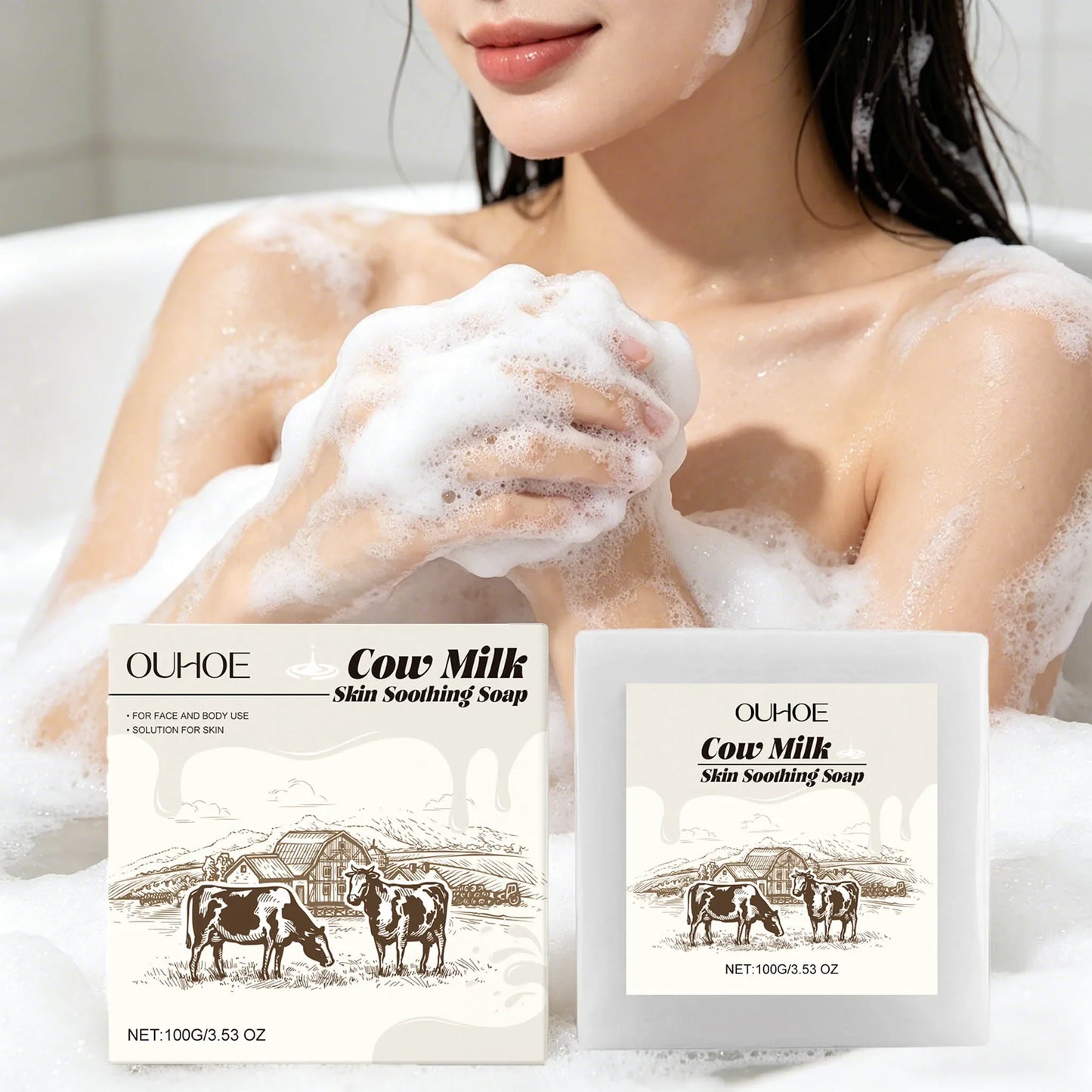 100g Milk Soap Bar – Moisturizing & Pore Cleansing Face & Body