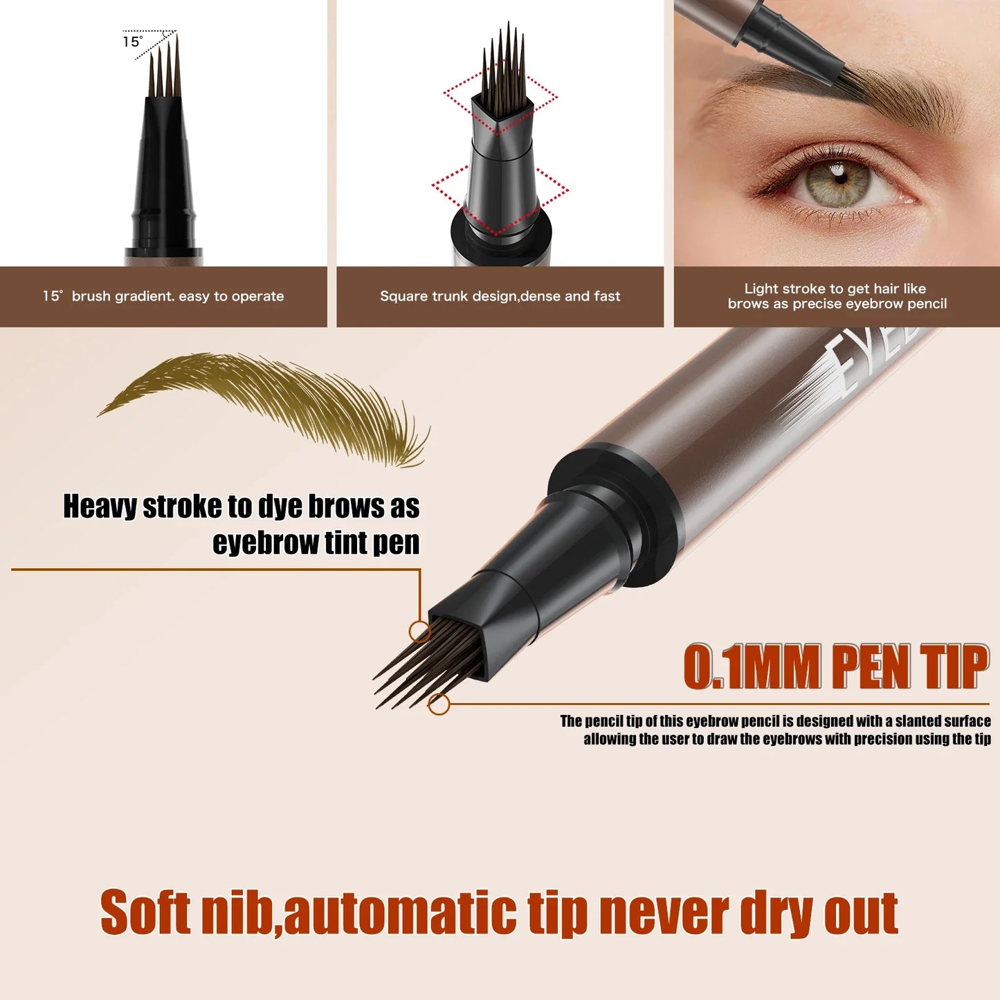 W3W Waterproof Eyebrow Pencil – Smudge-Proof Long-Lasting