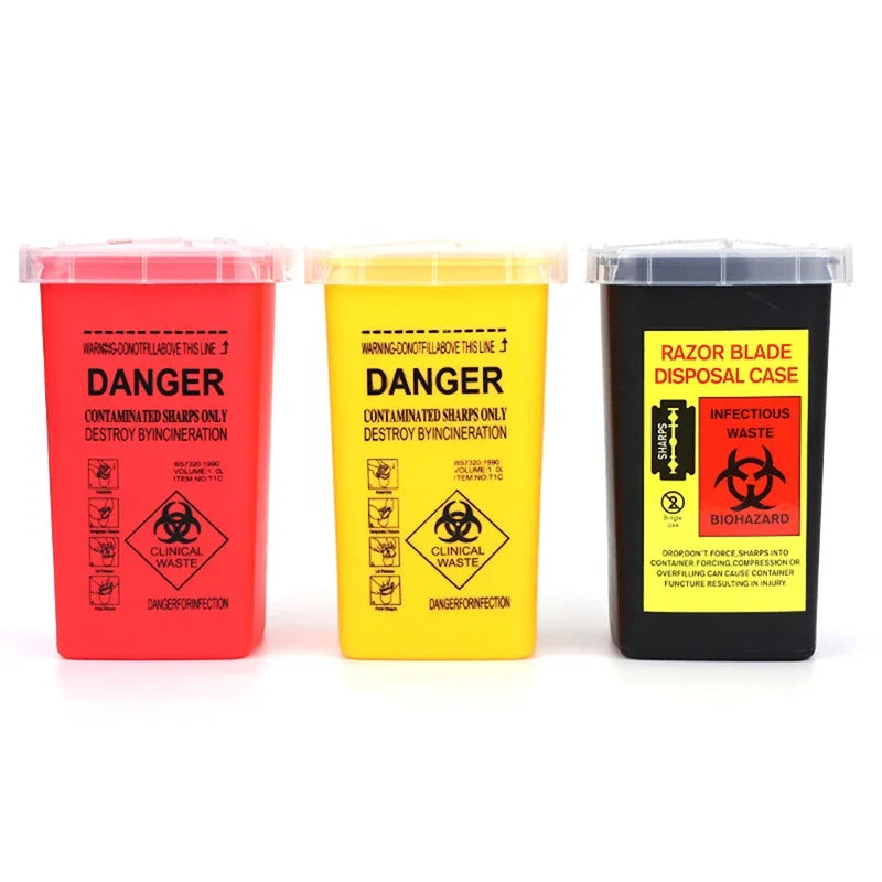 1 Litre Red Sharps Container – Puncture Resistant Needle Bin