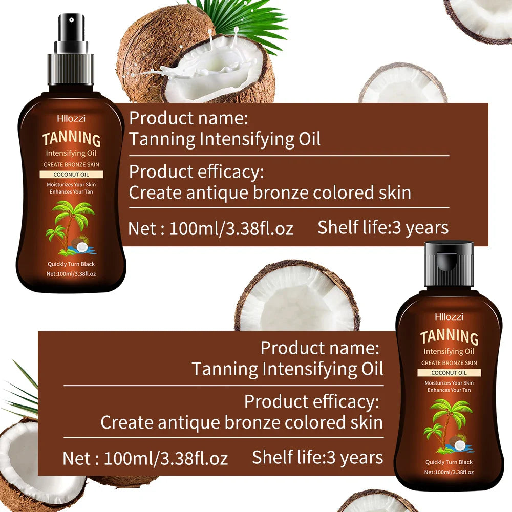 Hllozzi Coconut Tanning Oil – Sunless Self-Tanner 100ml