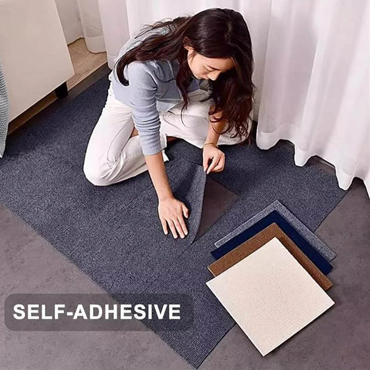 Self-Adhesive Carpet Tiles 30x30cm – Non-Slip Floor Mat Stickers Carpet Floor Tile Oasis Select