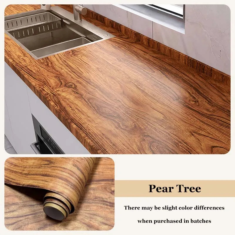 Wood Grain Peel & Stick Wall Film – Waterproof Cabinet Sticker