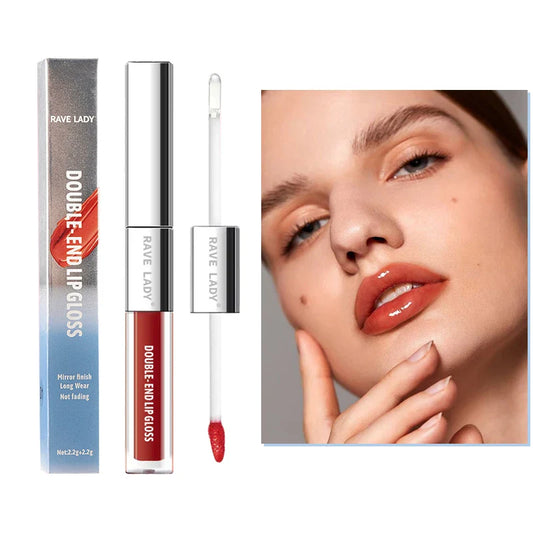 RAVE LADY 2-in-1 Double-End Lip Gloss & Shimmer Lipstick Lip Gloss Set Oasis Select
