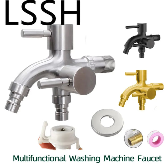 Dual Spout Faucet – Double Outlet for Laundry & Washer Dual Outlet Faucet Peaceful Pleasures Health and Wellness