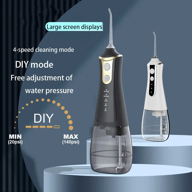 Electric water flosser home portable flosser usb rechargeable scaler large capacity teeth cleaner teeth beauty with 5 nozzles Peaceful Pleasures Health and Wellness
