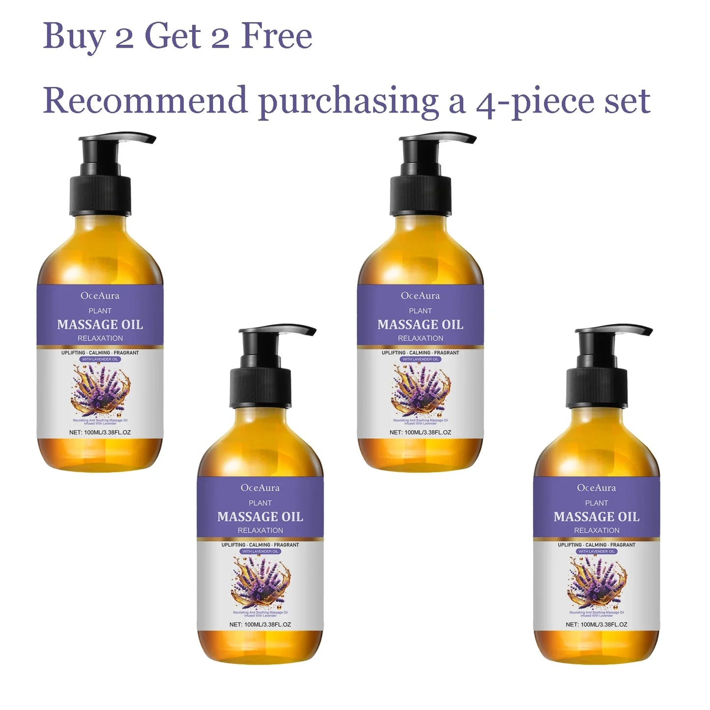 100ml Lavender Body Massage Oil – Moisturizing & Soothing
