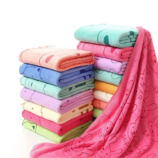 Cute Rabbit Kids Microfiber Bath Towel | Soft Quick Dry 50x100cm Kids Bath Towel Peaceful Pleasures Health and Wellness
