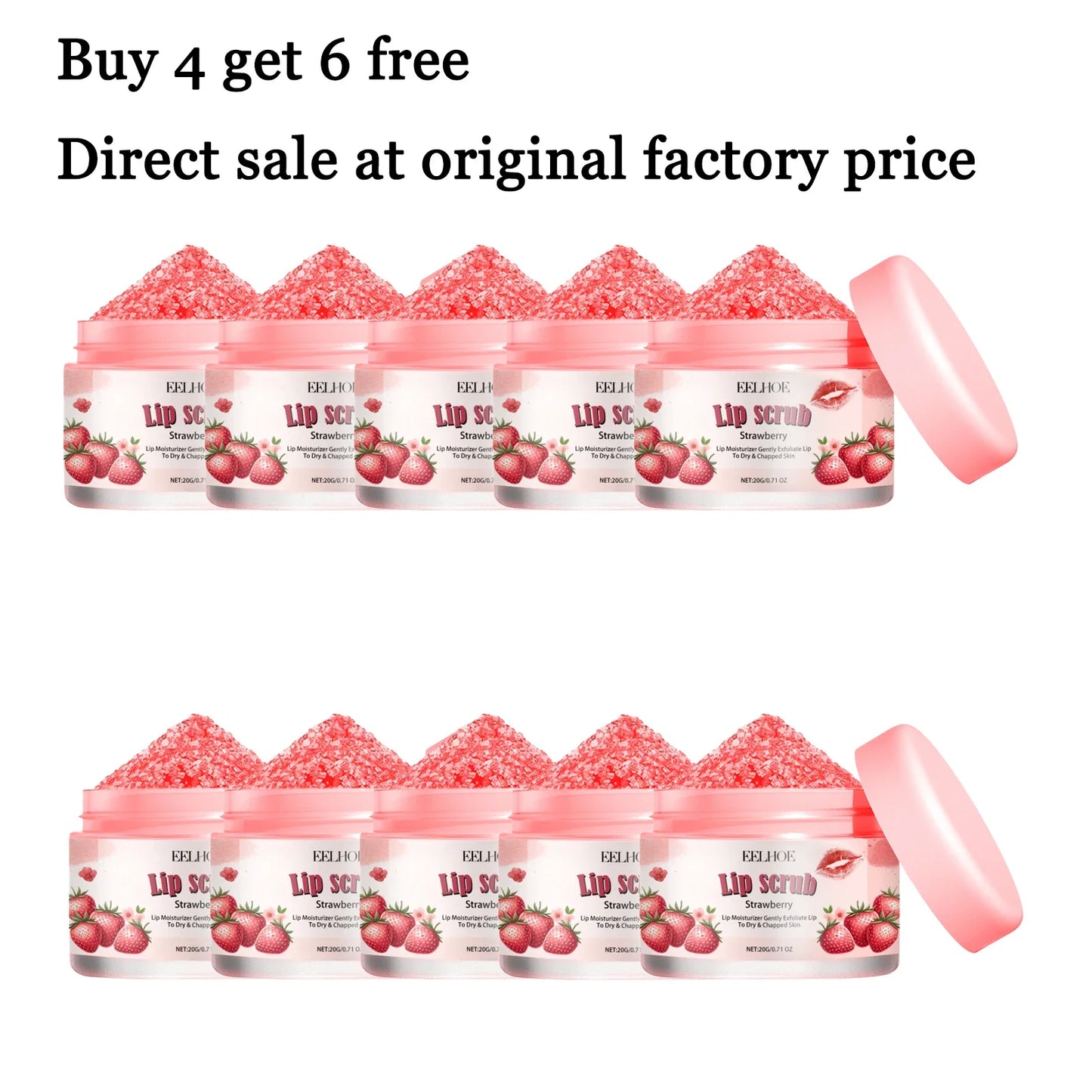 Strawberry Lip Scrub Cream – Exfoliate & Moisturize Lips 20g