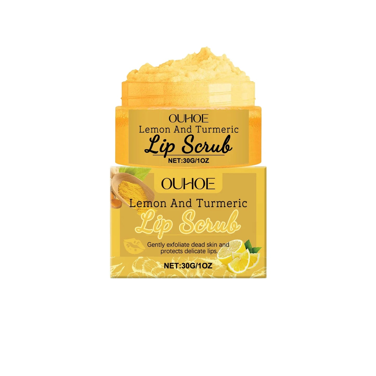Lemon Turmeric Lip Scrub Cream – Exfoliate & Moisturize 30g