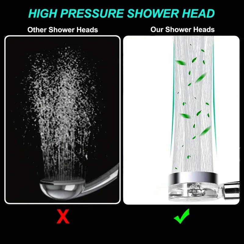 360° Turbine Handheld Shower Head – High Pressure & Water Saving