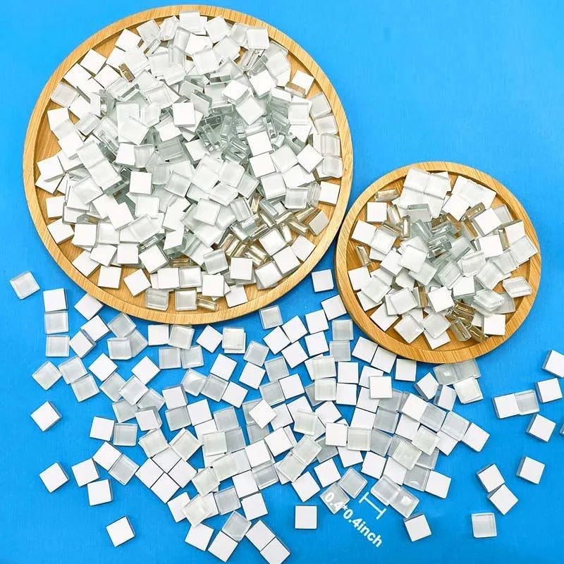 100pcs White Crystal Mosaic Tiles for DIY Crafts & Jewelry