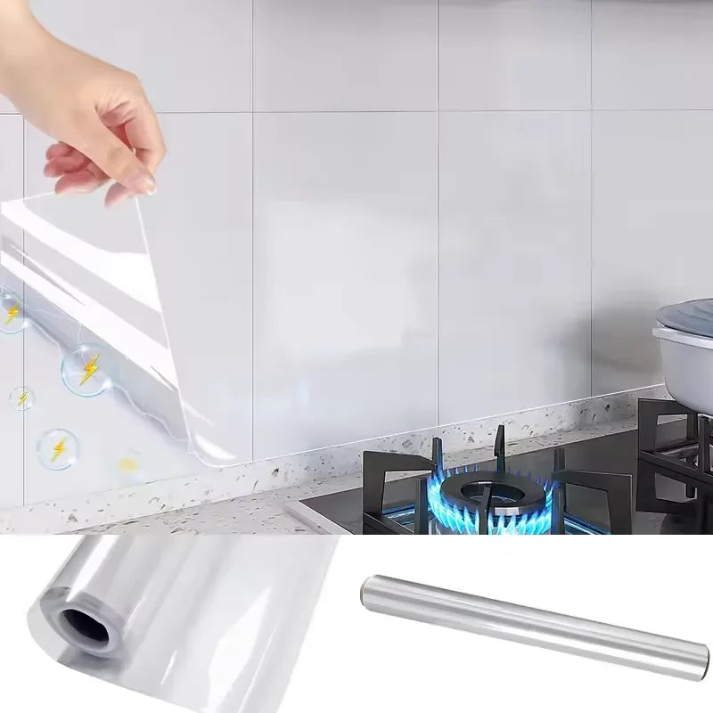45cm Transparent Electrostatic Wall Film – Oil-Proof Kitchen