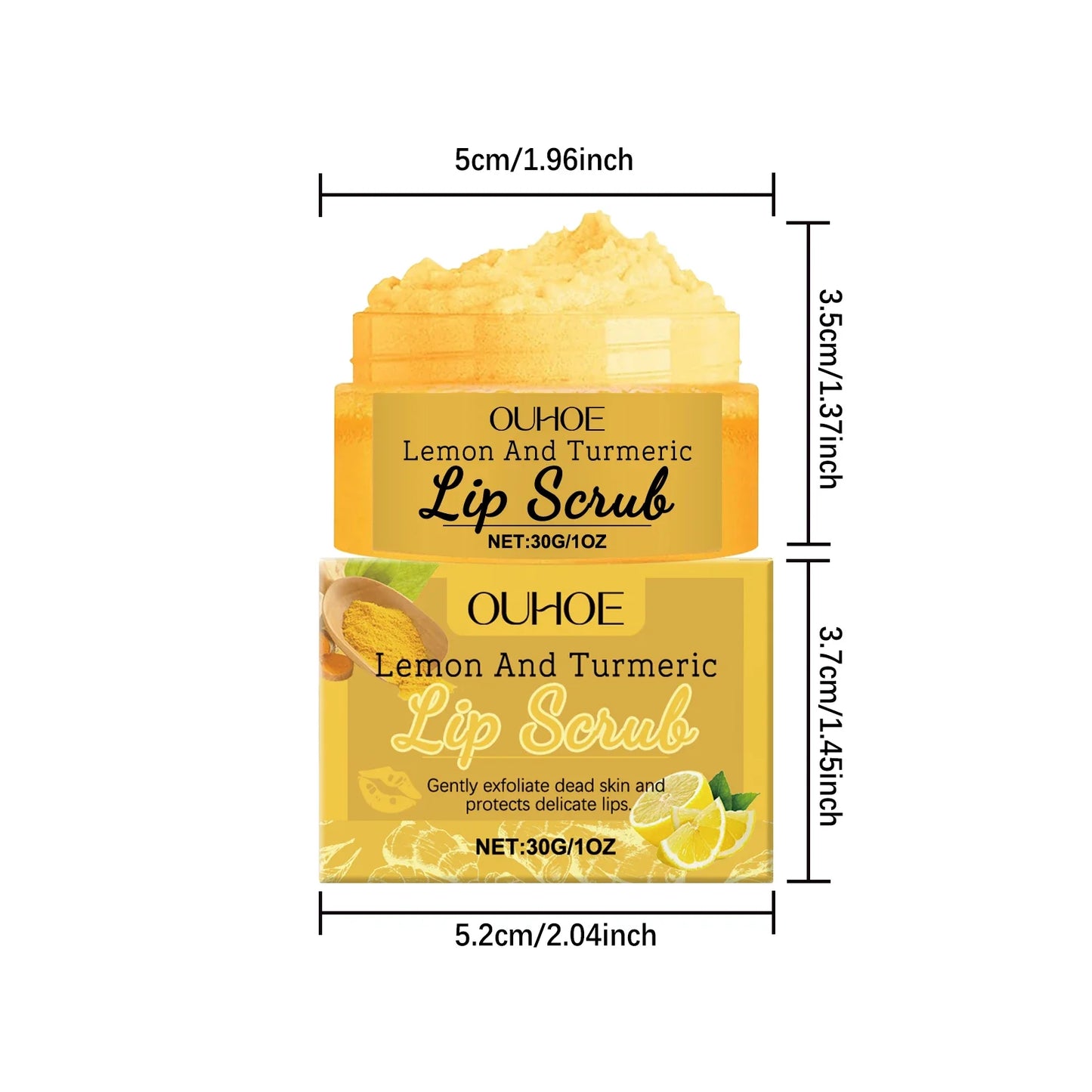 Lemon Turmeric Lip Scrub Cream – Exfoliate & Moisturize 30g