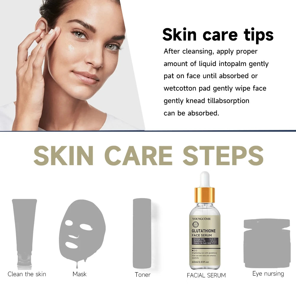 Glutathione Serum for Face for Brightening Skin,Dark Spot Corrector Sensitive Skin Cell Regenerating Lifting Skincare 40ml/60ml Peaceful Pleasures Health and Wellness