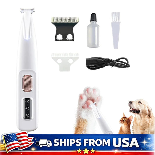 Pet Paw Trimmer – Rechargeable Grooming Clippers with LED Light Peaceful Pleasures Health and Wellness