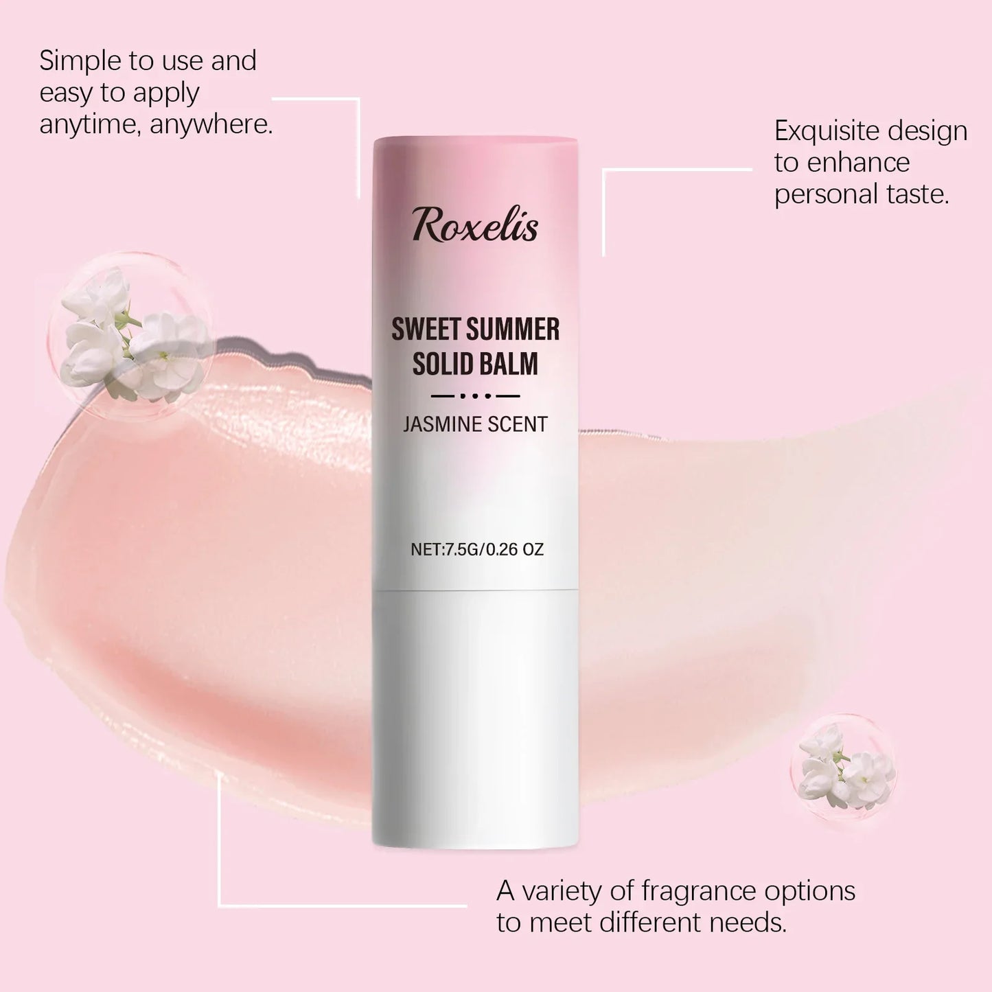Floral & Fruity Solid Perfume Balm – Alcohol-Free, 7.5g