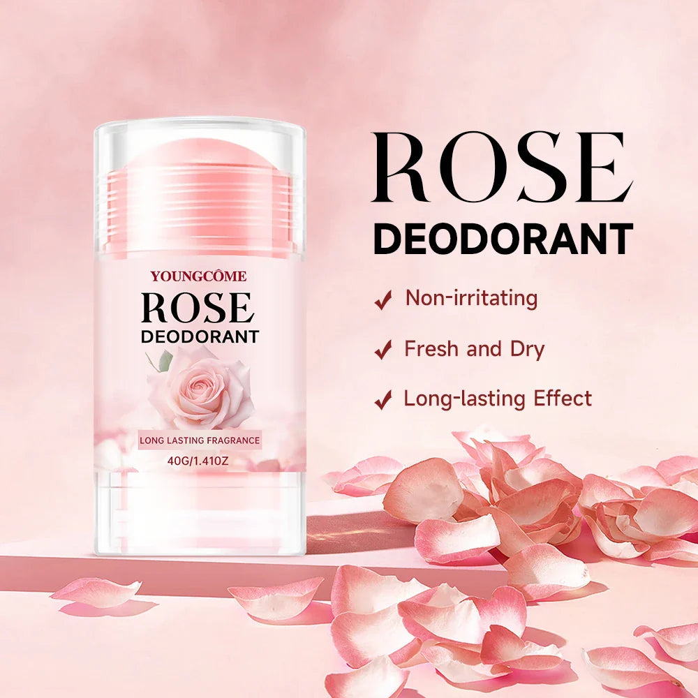 YOUNGCOME Pink Rose Deodorant Stick – 24H Cooling Fresh Scent