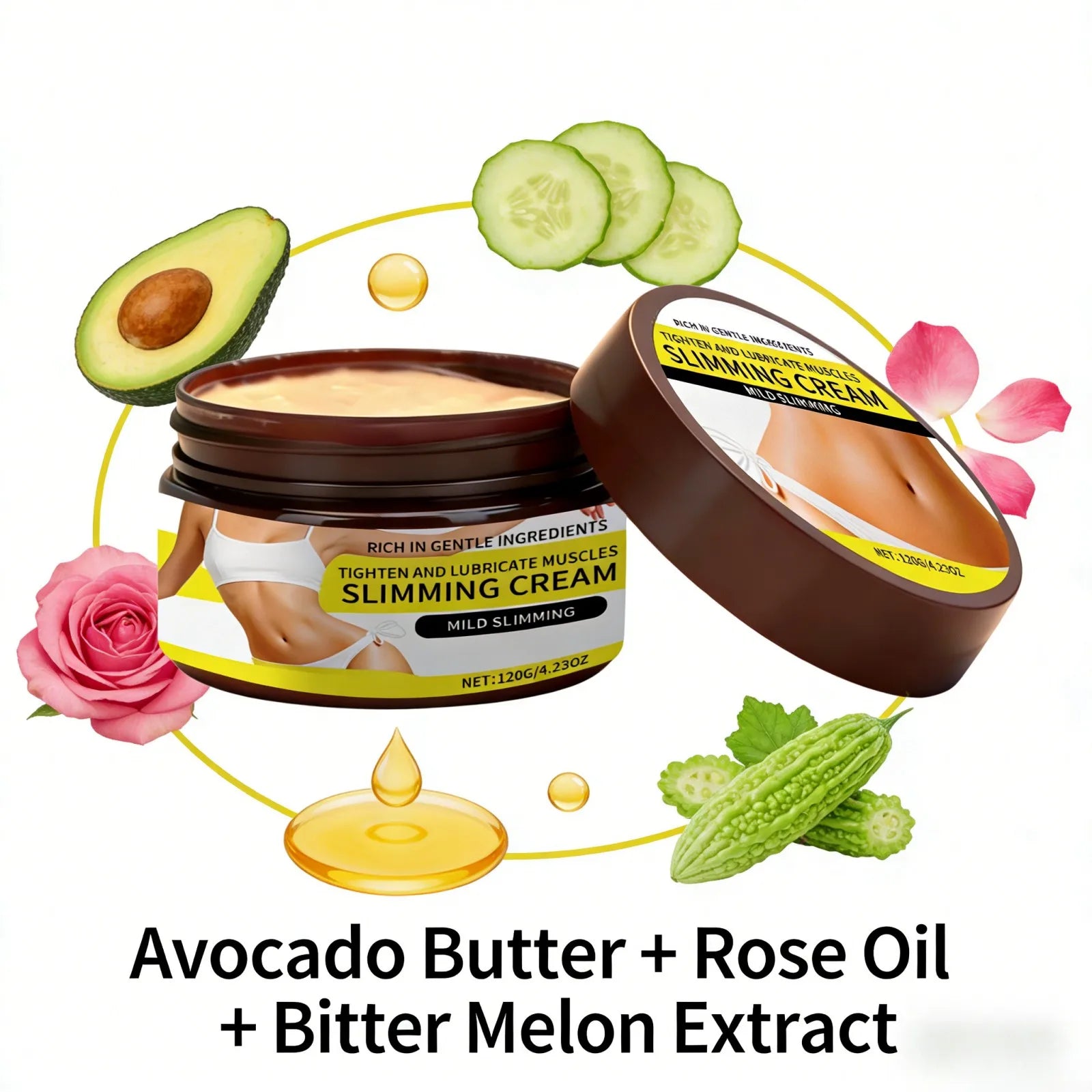 Anti Cellulite Cream for Body Massage with Rose Oil Peaceful Pleasures Health and Wellness