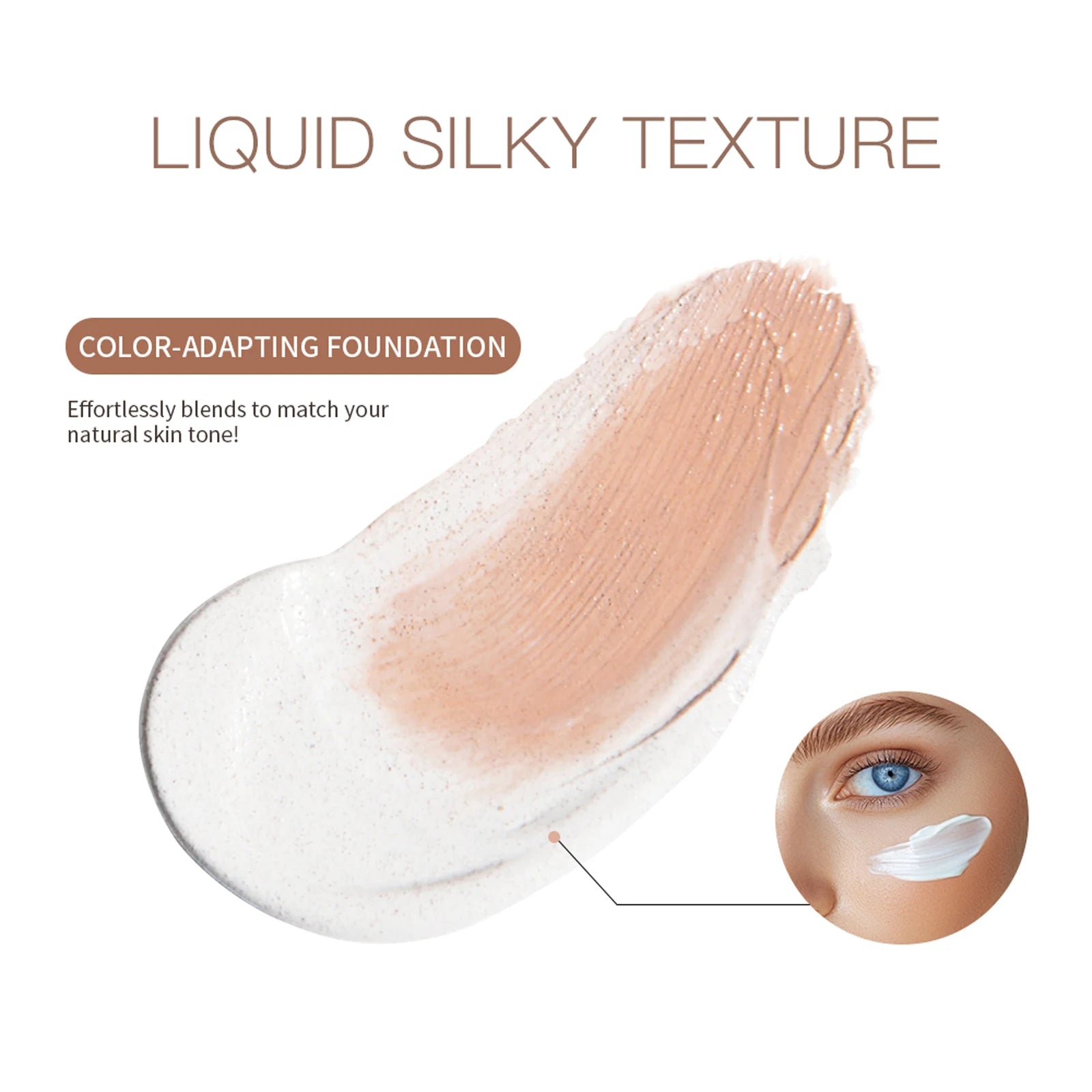 Color Changing Foundation 4 in 1 Moisturizing SPF 30+ Hydrating Color Longwearing Waterproof Travel Coverage Makeup Base Peaceful Pleasures Health and Wellness