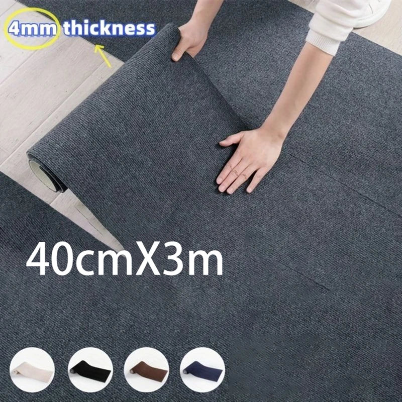 40cm×3m Self-Adhesive Solid Colour Runner Rug | Thick Polyester