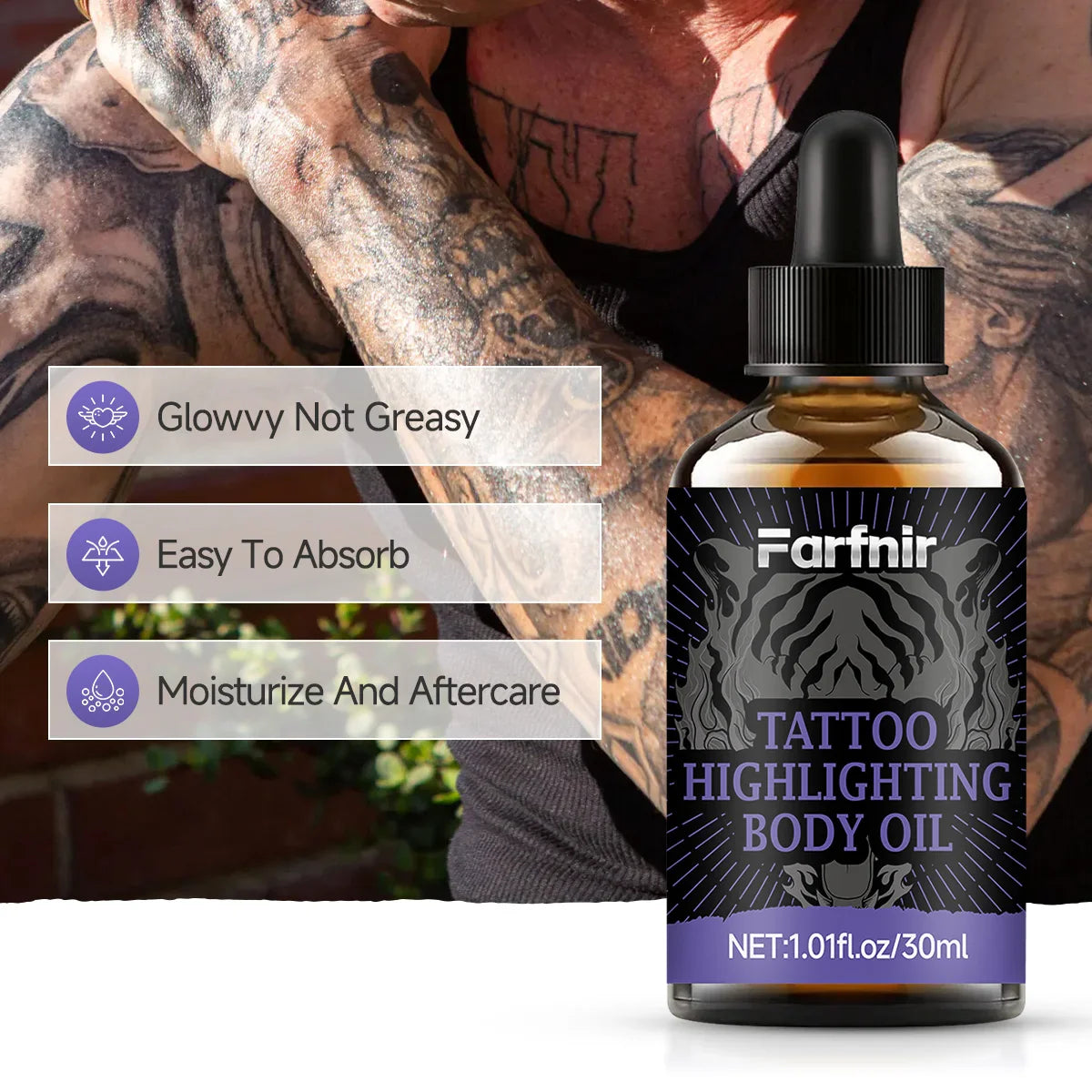 Hllozzi Tattoo Highlighting Oil – Brightens & Nourishes Skin