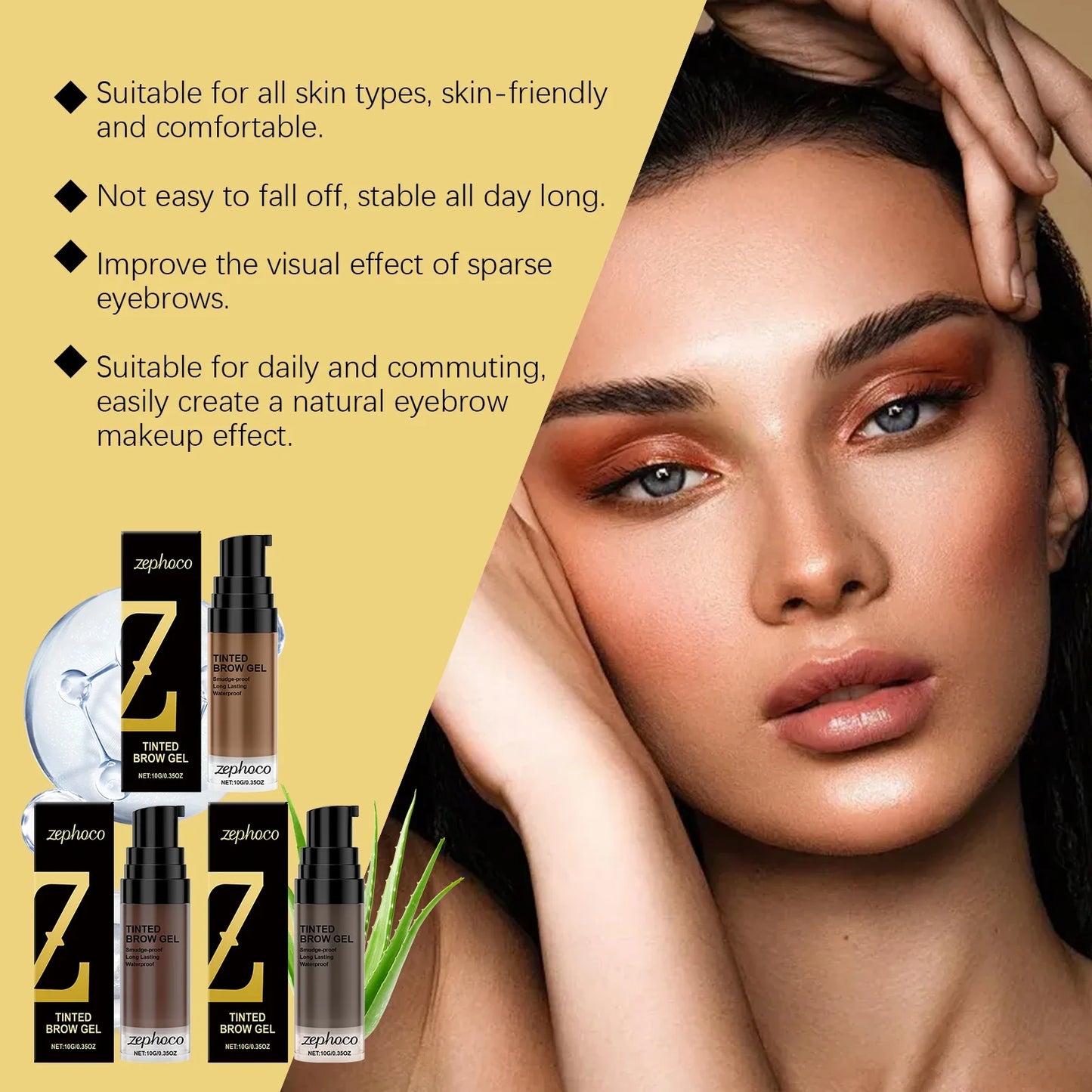 Zephoco Natural Brow Dye Cream – Waterproof & Long-Lasting 10g