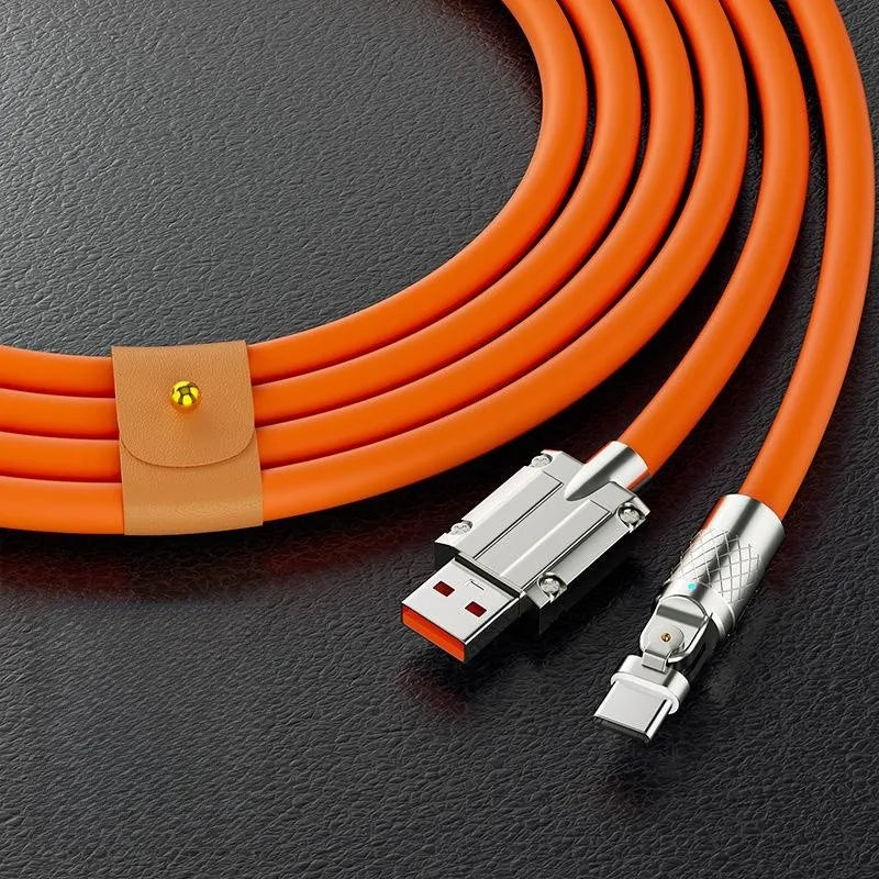 120W USB-C Elbow Fast Charging Cable 6A Liquid Silicone Gaming