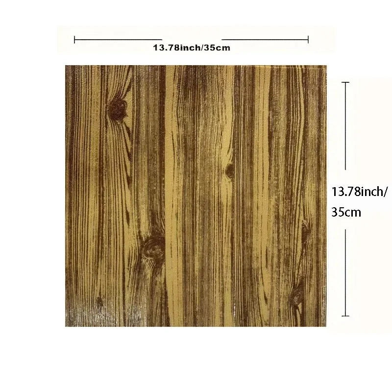 10-Pack 3D Wood Grain Peel & Stick Wall Tiles | Waterproof
