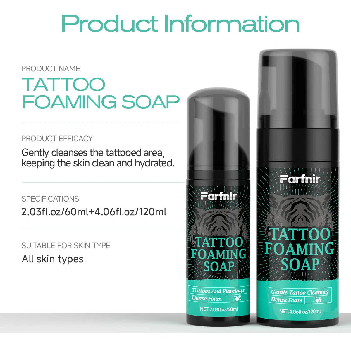 Tattoo Foaming Soap – Moisturizing Cleanser for New & Old Tattoos