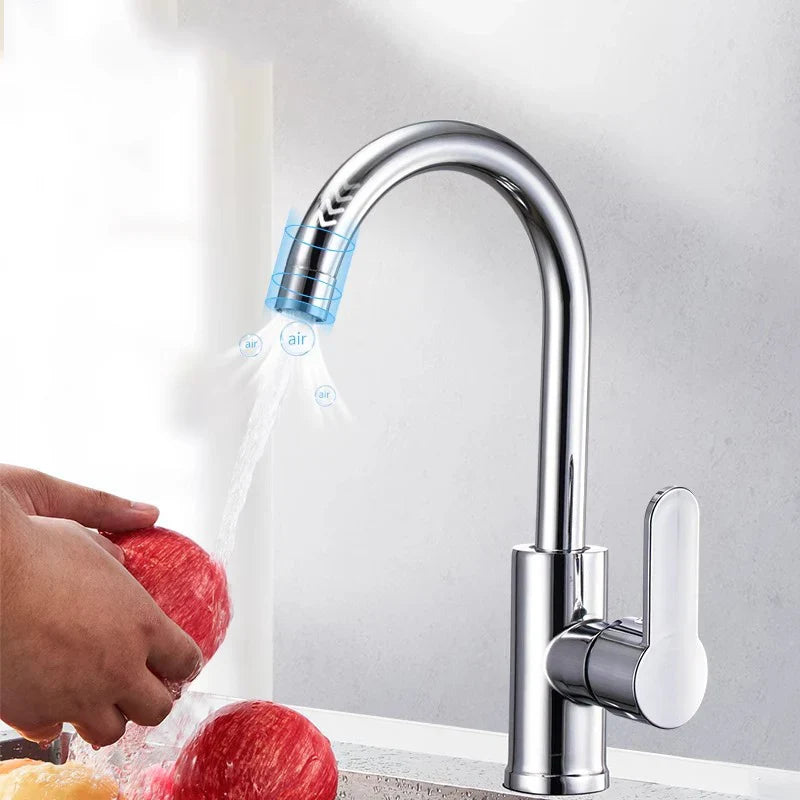 Single Handle Kitchen Faucet – Hot & Cold Stainless Steel