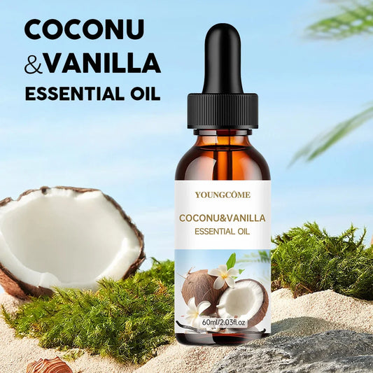 Coconut & Vanilla Essential Oil Hair Treatment | Smooth & Moisturize Hair Essence Oil Oasis Select