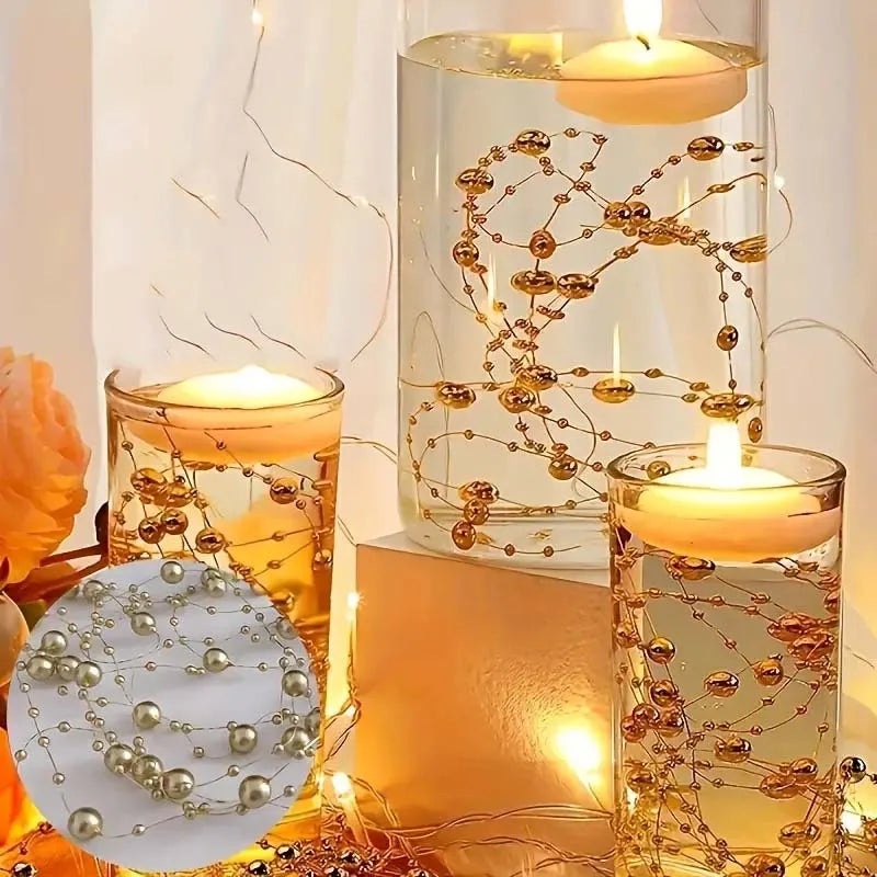 Pearl Bead Chain Table Decor 5-Pack – Wedding & Party
