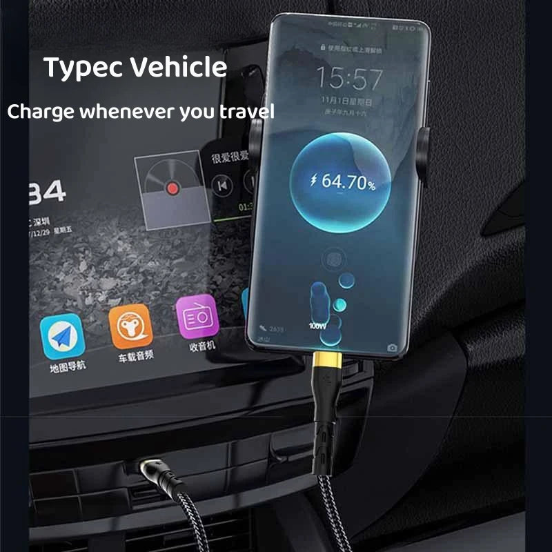 PD 120W USB-C Fast Charging Cable – Samsung, iPhone 15 16 & Xiaomi