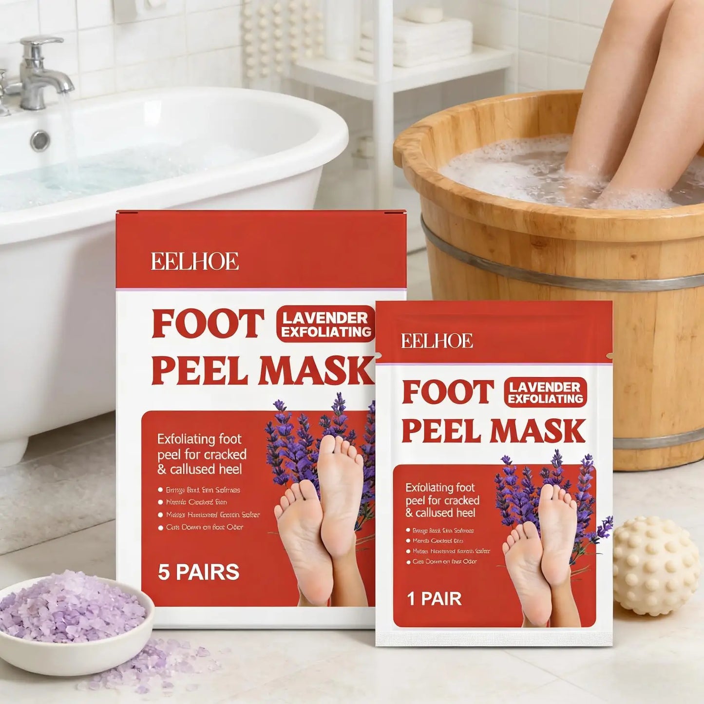 Lavender Foot Peel Mask – Exfoliating Foot Mask 5 Pairs