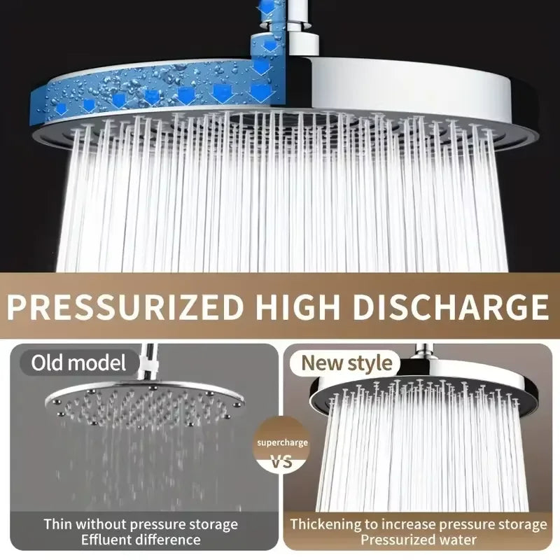 25cm Rainfall Shower Head | High-Pressure Round Top Spray