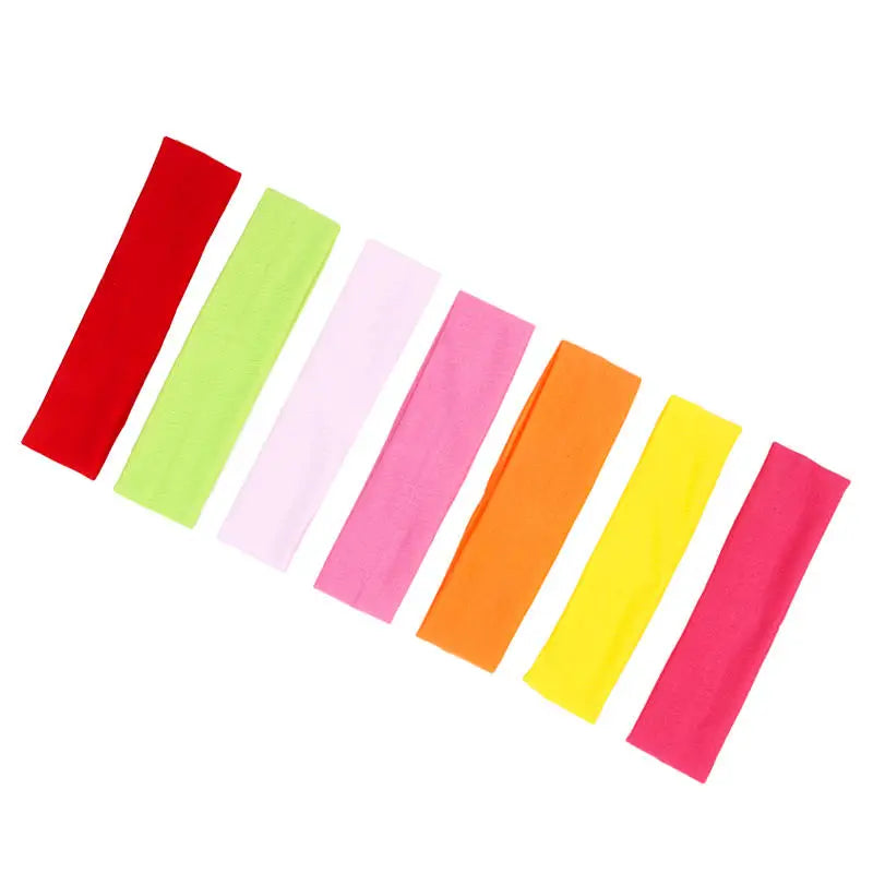 7Pcs Solid Color High Elasticity Headbands Yoga Exercise Headband Hair Accessories Sweat Absorbing Wide Edge Headband Peaceful Pleasures Health and Wellness 7pcs style C
