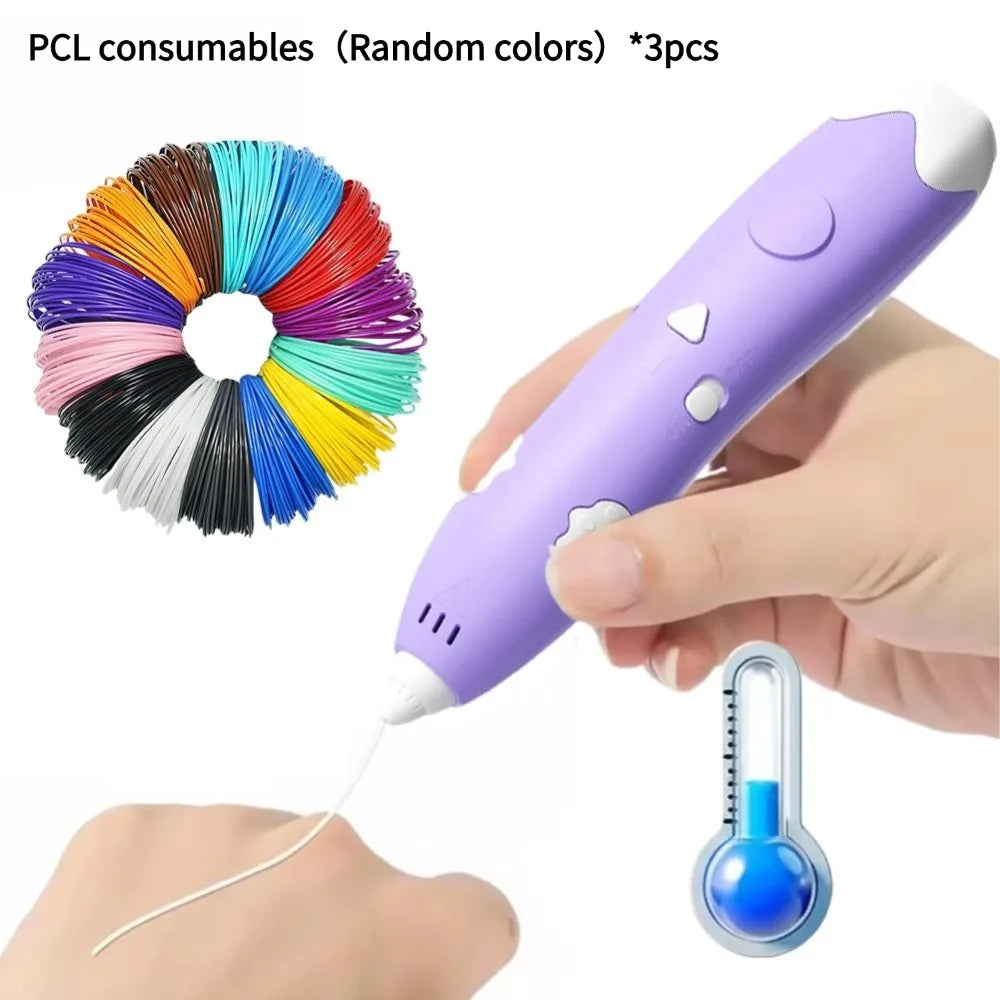 Smart DIY 3D Printing Pen Graffiti Drawing Toy Low-temperature