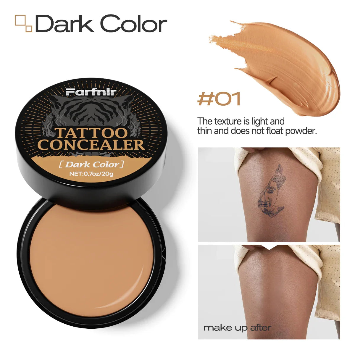 Waterproof Tattoo Concealer Cream | All Skin Types | 20g