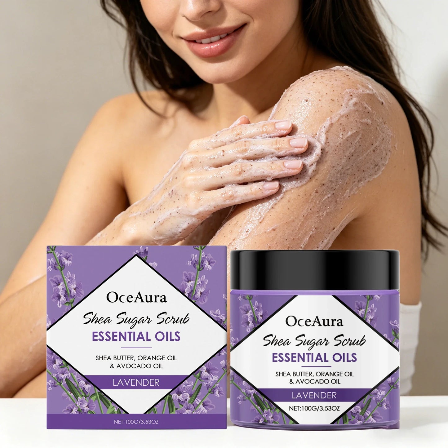 OceAura Lavender Body Scrub 100g – Exfoliate & Hydrate Skin