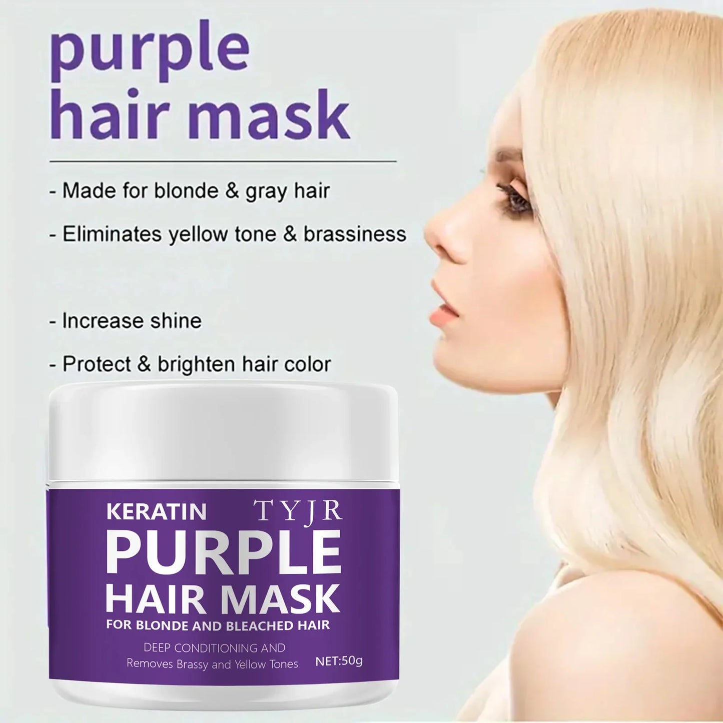 Purple Keratin Hair Mask – Repair & Smooth Damaged Hair 50g