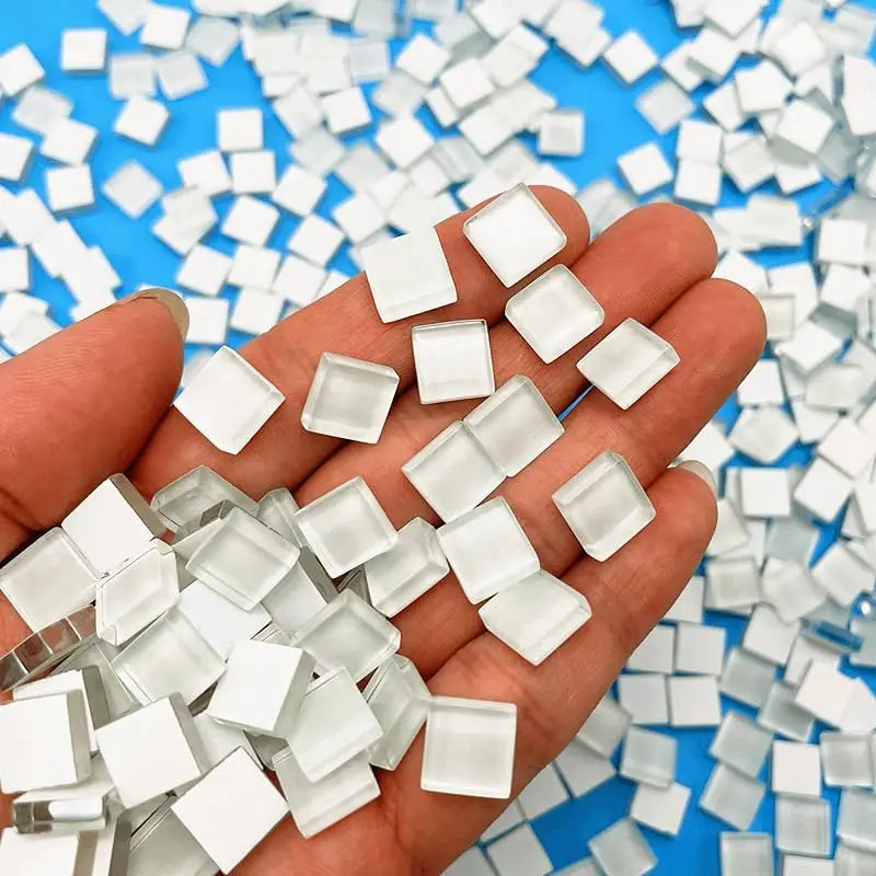 100pcs White Crystal Mosaic Tiles for DIY Crafts & Jewelry