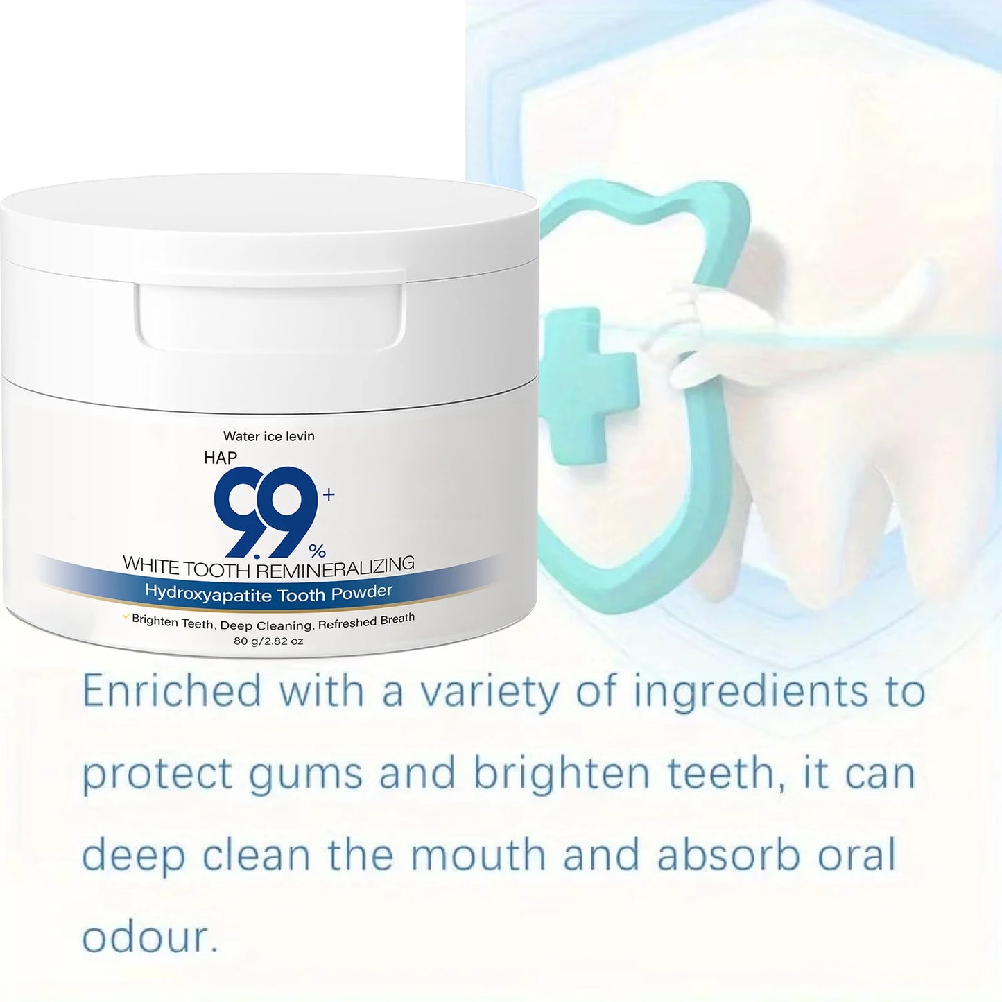 Hydroxyapatite Tooth Powder – Charcoal, Hyaluronic Acid & Collagen