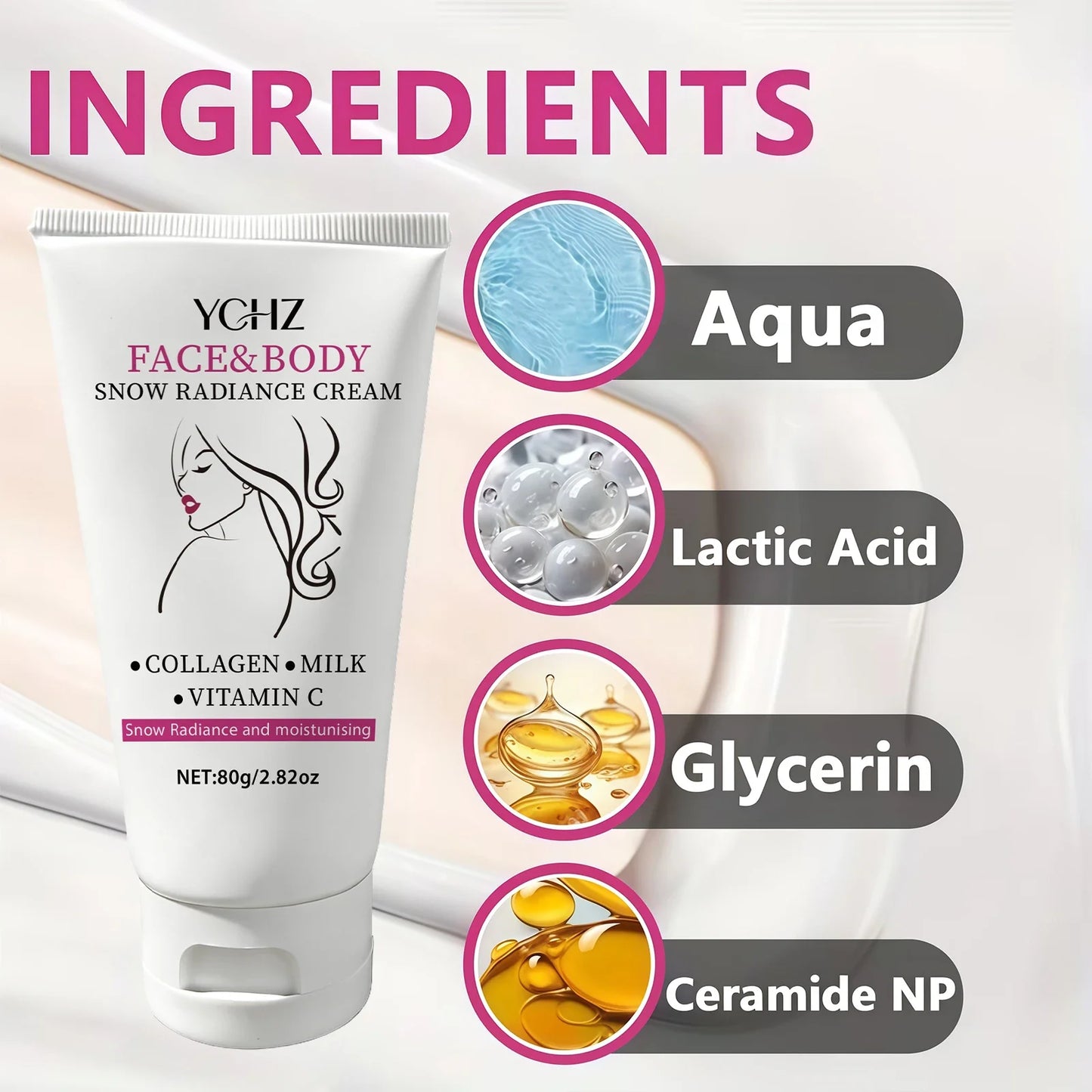 YCHZ Brightening Moisturizing Cream – Niacinamide & Retinol 80g