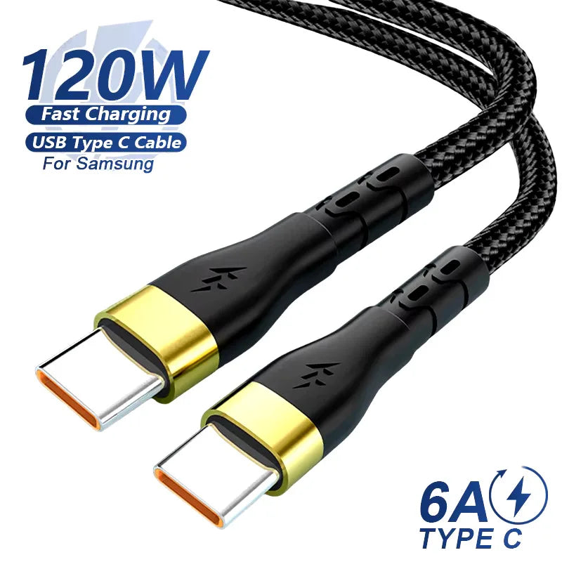 120W USB-C to USB-C Fast Charging Cable | iPhone & Samsung