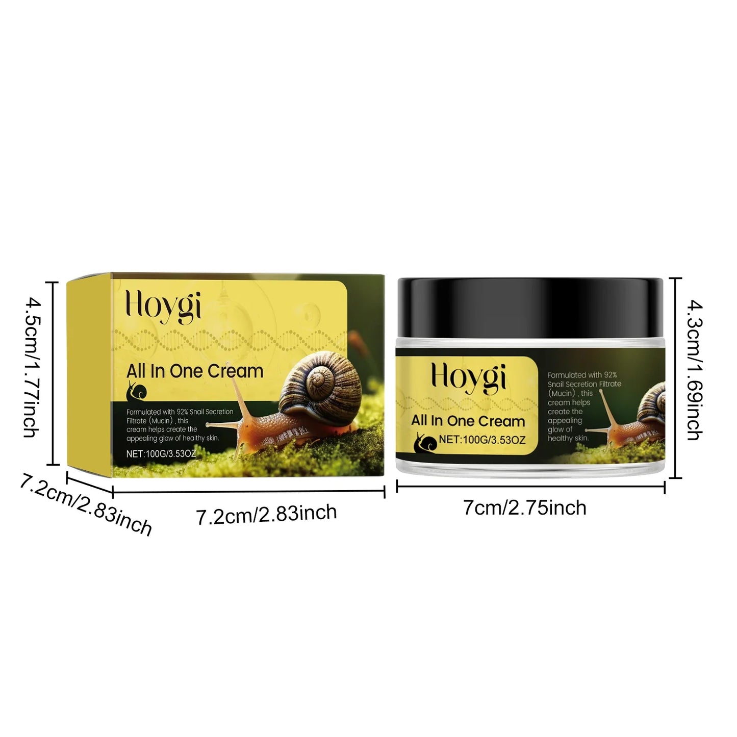 Hoygi Snail Essence Face Cream – Moisturizing & Repair 100g