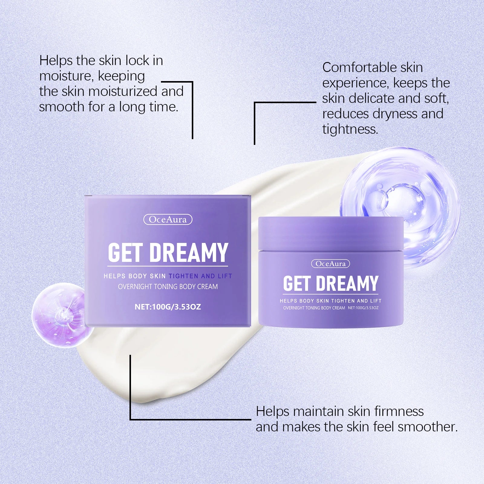 Oceaura Body Shaping Cream Lasting Moisturize Enhance Skin Elasticity Reduce Sagging Lifting Softening Slimming Body Cream Peaceful Pleasures Health and Wellness