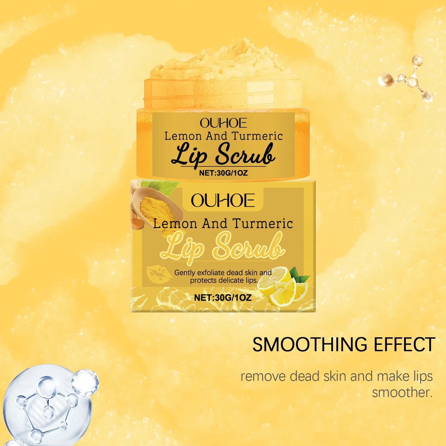 Lemon Turmeric Lip Scrub Cream – Exfoliate & Moisturize 30g