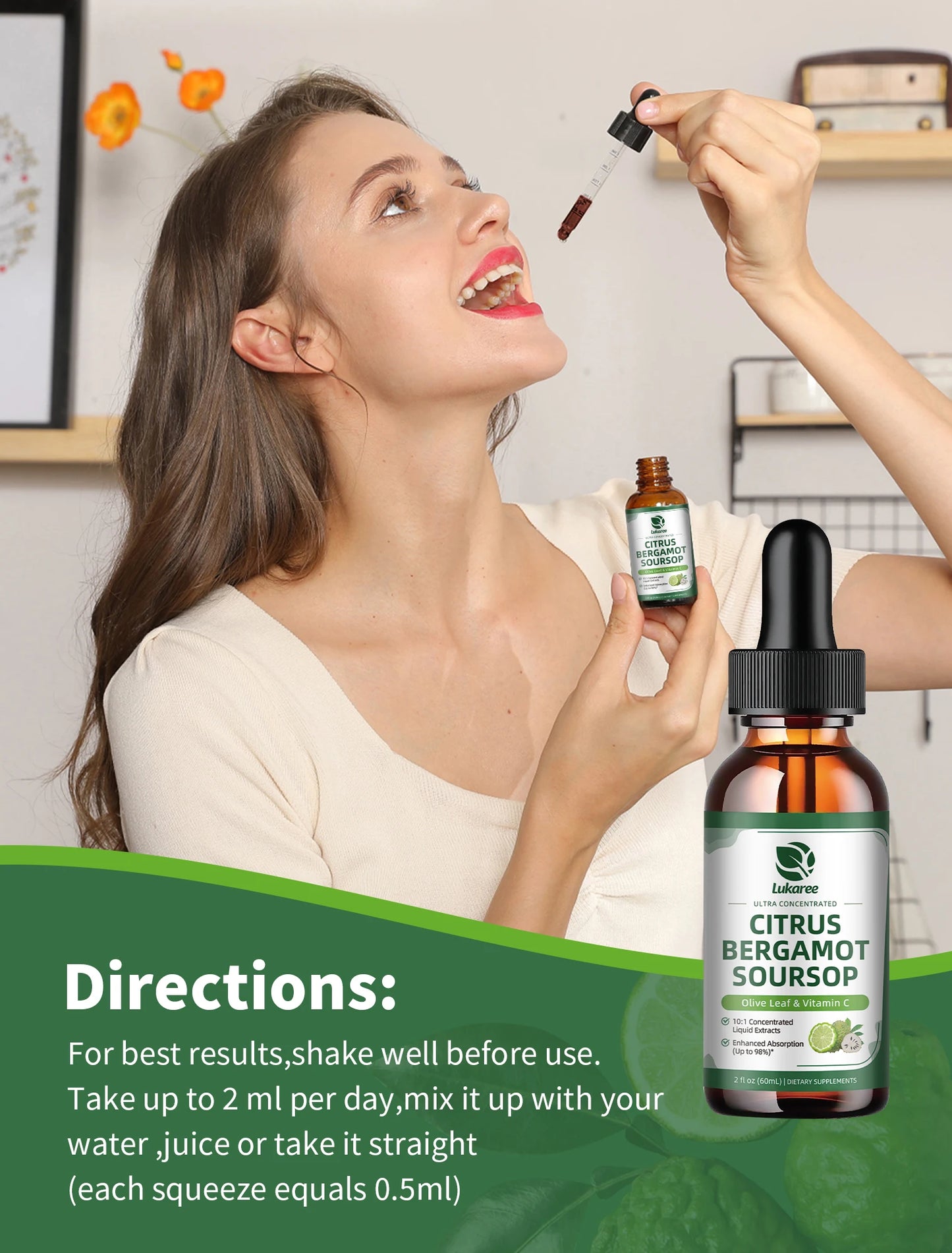 Citrus Bergamot Liquid Drops with Soursop, Red Yeast Rice & Olive Leaf – Wellness Support | 60ml Peaceful Pleasures Health and Wellness